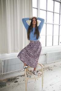 Akane Maxi Skirt -  Pink Leopard