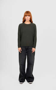 Knitwear: Raglan Pullover - Olive
