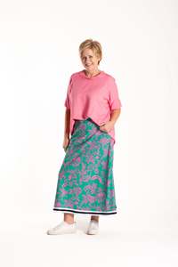 Bias Skirt - Pink Jungle