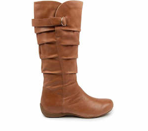 Knee High Boots: ZIERA XAIDER TAN