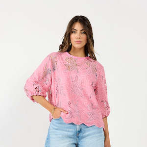 Clothing: DRAMA THE LABEL THE BRODERIE TOP CANDY