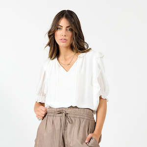 Clothing: DRAMA THE LABEL ANGEL BLOUSE WHITE