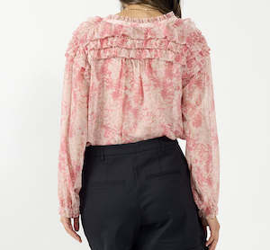 Clothing: DRAMA THE LABEL THE HONOR BLOUSE PINK MARBLE