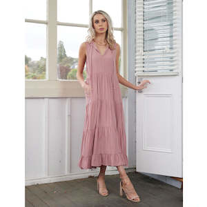 DRAMA THE LABEL SALONE DRESS BLUSH PINK