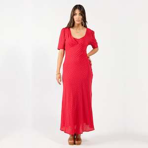 DRAMA THE LABEL REFLECT DRESS SCARLET