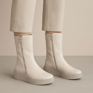 Knee High Boots: DJANGO & JULIETTE YOGUE IVORY