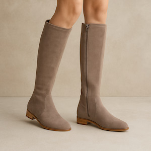 Knee High Boots: DJANGO & JULIETTE FLOWING TAUPE