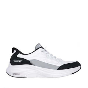 White Sneakers: SKECHERS VAPOR FORM WHITE BLACK