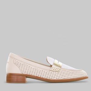 Loafers: BRESLEY AFRICA EGRET COMBO