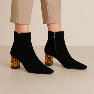 Boots Under 150: DJANGO & JULIETTE HALLEL BLACK SUEDE