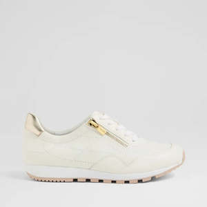 White Sneakers: ZIERA BRIDDIE WHITE PALE GOLD