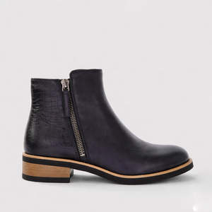 Premium Leather Boots: BRESLEY DUNGEON INKY CROC