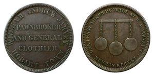 Products: Old Hobart Town Token - colonialcollectables buying and selling coins medals banknotes Colonial Collectables.com
