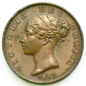Products: Halfpenny 1841 - colonialcollectables buying and selling coins medals banknotes Colonial Collectables.com