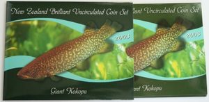 Products: Giant Kokopu Unc Set 2003. - colonialcollectables buying and selling coins medals banknotes Colonial Collectables.com