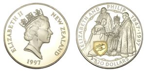 Products: 50th Golden Wedding Anniversary, $20, 1997 - colonialcollectables buying and selling coins medals banknotes Colonial Collectables.com