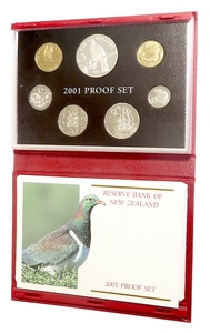Products: 2001 Proof coin set, Kereru. - colonialcollectables buying and selling coins medals banknotes Colonial Collectables.com