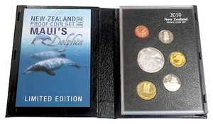 Products: Maui's Dolphin, Proof coin set 2010. Sold. - colonialcollectables buying and selling coins medals banknotes Colonial Collectables.com