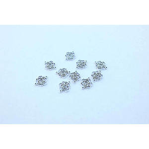 Discontinued: Z11. Silver Rose Connector Charm - 10pc