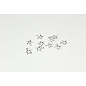 Z5. Star Outline Charm - Gold & Silver - 10pcs