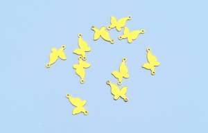 Z3. Brass Butterfly Connector Charm - 10 pcs