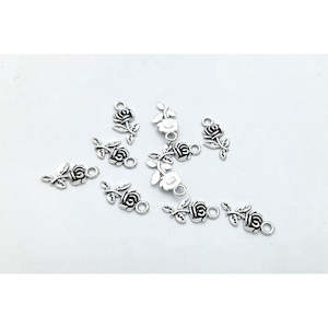 Discontinued: Rose Charm - Gold & Silver - 10pcs