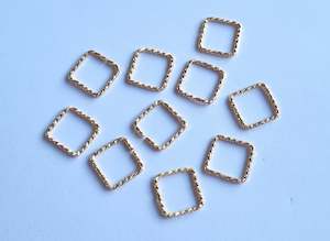 Discontinued: Square Connector Charm 13mm & 15mm - 10 pcs, 4 colours