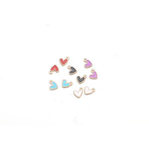 Findings 2024: Multi-Colour Mini Heart Charms -KC Gold- 10pcs