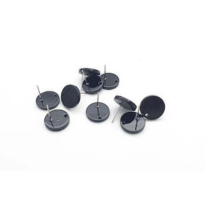 Earring Novelty: 14mm Round Acrylic Stud - 10pc - 2 colours