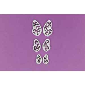 Decorative Detailed: 19. Butterfly Wings w/Imprint Cutter- Mirror sets, 3 size