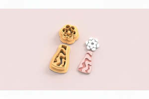 Shape Cutters: VDAY'26 - 22. Single Daisy & Long Vase Detail Cutter - 2 pc set