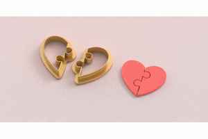 Shape Cutters: VDAY'26 - 4. Puzzle Heart Detail Cutter - 2pc set