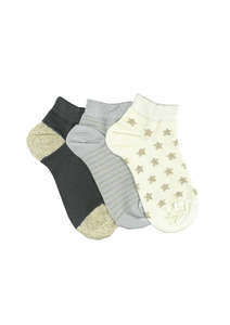 Products: Kid's Star Bamboo 3 Pair Pack Liners Columbine
