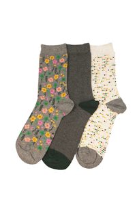 Women's Wildflowers Cotton Crew 3 Pair Pack Columbine