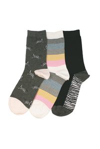 Products: Women's Zebra Cotton Crew 3 Pair Pack Columbine