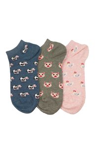 Products: Women's Farmyard Cotton Liner 3 Pair Pack Columbine