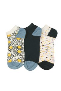 Women's Large Daisies Cotton Liner 3 Pair Pack Columbine