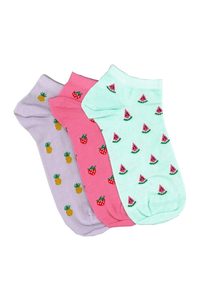 Products: Women's Mini Fruits Cotton Liner 3 Pair Pack Columbine
