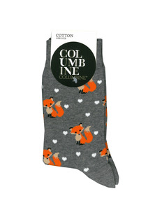 Products: Women's Fox & Hearts Cotton Crew Columbine