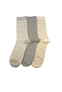 Products: Women's Metallic Stripes Cotton Crew 3 Pair Pack Columbine