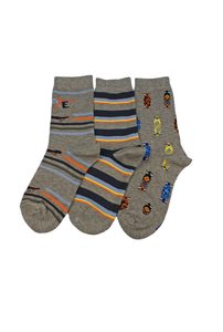 Kid's Skate Cotton 3 Pair Pack Crew Columbine