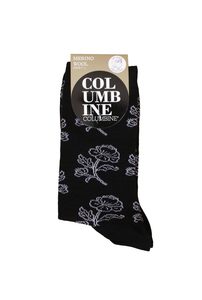 Women's Outline Flower Merino Crew Columbine