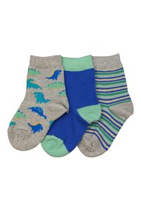 Products: Infant's Cute Dino's Crew Cotton 3 Pair Pack Crew Columbine
