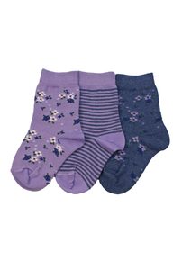Products: Infant's Floral Crew Cotton 3 Pair Pack Crew Columbine