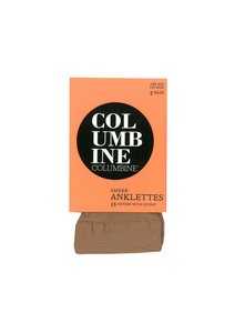 Women's 15 Denier Sheer Anklettes 2 Pair Pack Columbine