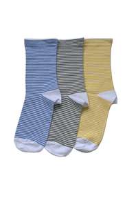 Women's Fine Stripe Cotton Crew 3 Pair Pack HOL Columbine