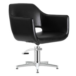 Black Saddle Salon Stool with Aluminium Base