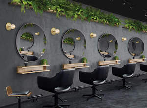 Nero Round Salon Mirror