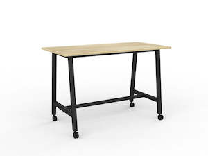 Black Desk: Cubit Bar Leaner with Castors 1600 x 800