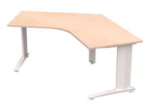 White Desks: Energy Desk 1350 x 1350 - 120 Degree Workstation